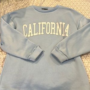 Shein Light Blue California Sweatshirt